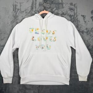 Vapor Apparel Jesus Loves You Hoodie Unisex Size S White Patchwork Graphic
